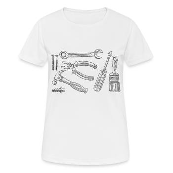 Werkzeug DIY Set Symbole - Frauen T-Shirt atmungsaktiv - Weiß - Vorne - AI Model Female 172 dark (172cm)