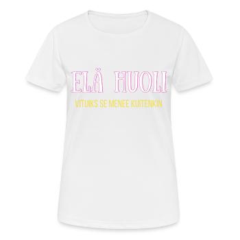 Keine Sorge, es geht sowieso - Frauen T-Shirt atmungsaktiv - Weiß - Vorne - AI Model Female 172 dark (172cm)