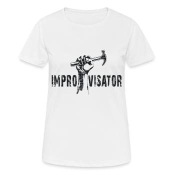 improvisateur - T-shirt respirant Femme - blanc - Devant - AI Model Female 172 dark (172cm)