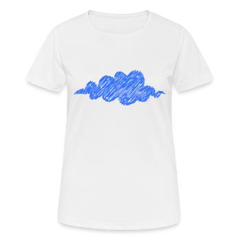 Cloud Blue Scribble Weather Cloud - Women's Breathable T-Shirt - white - Front - AI Model Female 172 dark (172cm)
