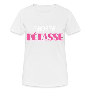 Madame pétasse cadeau humour femme humour pétasse - T-shirt respirant Femme - blanc - Devant - AI Model Female 172 dark (172cm)