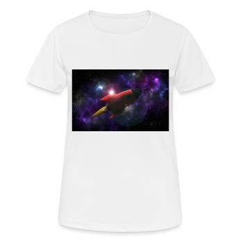 Rockey im Weltraum - Frauen T-Shirt atmungsaktiv - Weiß - Vorne - AI Model Female 172 dark (172cm)
