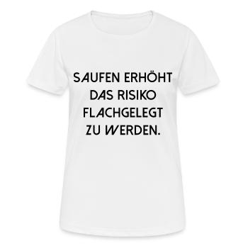 saufen flachgelegt werden Spaß Urlaub Sommer Sonne - Frauen T-Shirt atmungsaktiv - Weiß - Vorne - AI Model Female 172 dark (172cm)