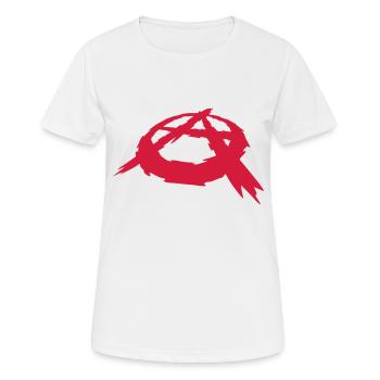 Création de logo symbole anarchie - T-shirt respirant Femme - blanc - Devant - AI Model Female 172 dark (172cm)