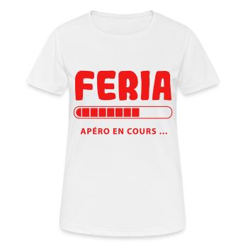 Feria apéro en cours - T-shirt respirant Femme - blanc - Devant - AI Model Female 172 dark (172cm)