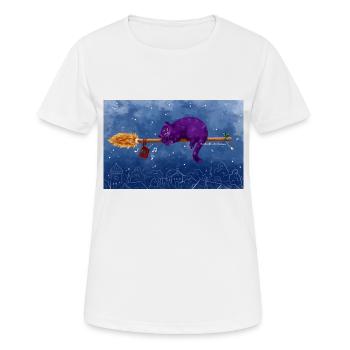 Chat volant - T-shirt respirant Femme - blanc - Devant - AI Model Female 172 dark (172cm)