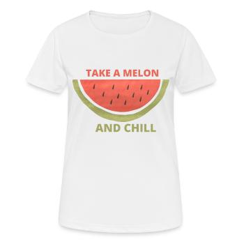 take a melon and chill - Frauen T-Shirt atmungsaktiv - Weiß - Vorne - AI Model Female 172 dark (172cm)
