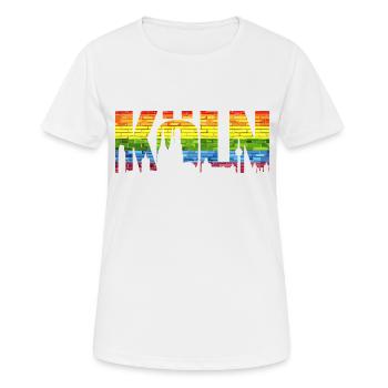 LGBT Köln Pride - Frauen T-Shirt atmungsaktiv - Weiß - Vorne - AI Model Female 172 dark (172cm)
