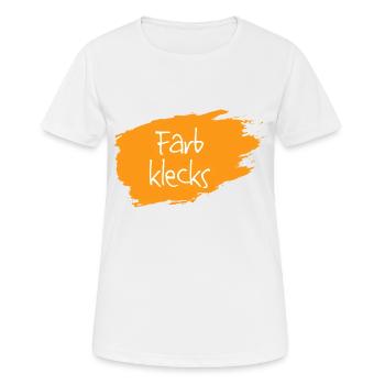 Farbklecks orange - Frauen T-Shirt atmungsaktiv - Weiß - Vorne - AI Model Female 172 dark (172cm)