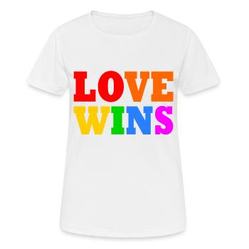 Love wins - Women's Breathable T-Shirt - white - Front - AI Model Female 172 dark (172cm)