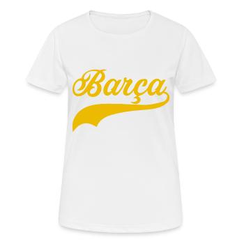 barca swoosh vintage - Frauen T-Shirt atmungsaktiv - Weiß - Vorne - AI Model Female 172 dark (172cm)