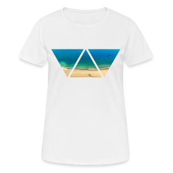 Strand Dreieck Drohne Meer Urlaub Geschenk - Frauen T-Shirt atmungsaktiv - Weiß - Vorne - AI Model Female 172 dark (172cm)