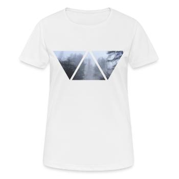 Forest Fog Triangle Photo Gloomy Gift Winter - Women's Breathable T-Shirt - white - Front - AI Model Female 172 dark (172cm)