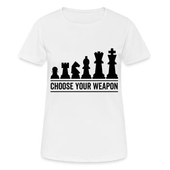 Wähle dein Waffenschach - Frauen T-Shirt atmungsaktiv - Weiß - Vorne - AI Model Female 172 dark (172cm)
