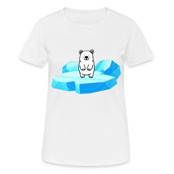 Süsser kleiner Eisbär auf einer Eisscholle - Frauen T-Shirt atmungsaktiv - Weiß - Vorne - AI Model Female 172 dark (172cm)