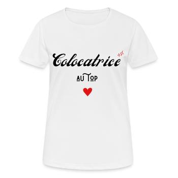 colocatrice au top idée cadeau - T-shirt respirant Femme - blanc - Devant - AI Model Female 172 dark (172cm)