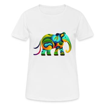 Éléphant - T-shirt respirant Femme - blanc - Devant - AI Model Female 172 dark (172cm)