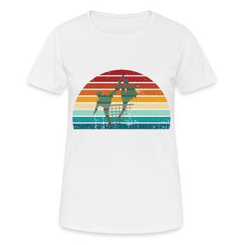 Futnet - Vintage-Spieler, Geschenke für Futnet-Liebhaber - Frauen T-Shirt atmungsaktiv - Weiß - Vorne - AI Model Female 172 dark (172cm)