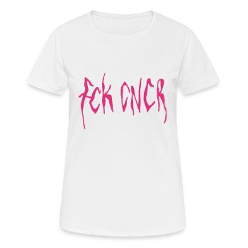 Fck Cncr - Frauen T-Shirt atmungsaktiv - Weiß - Vorne - AI Model Female 172 dark (172cm)