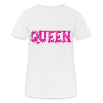QUEEN - Women's Breathable T-Shirt - white - Front - AI Model Female 172 dark (172cm)