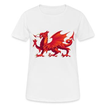 Walisischer Drache - Y Ddraig Goch - Frauen T-Shirt atmungsaktiv - Weiß - Vorne - AI Model Female 172 dark (172cm)