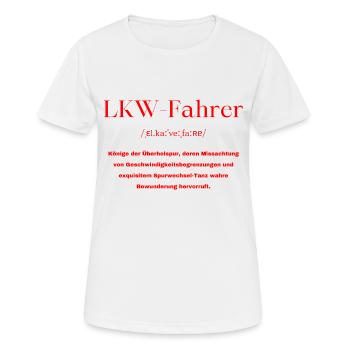 LKW Fahrer - Frauen T-Shirt atmungsaktiv - Weiß - Vorne - AI Model Female 172 dark (172cm)