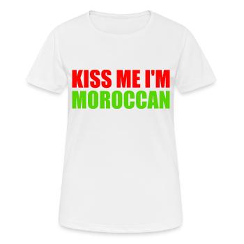 Kiss me im moroccan - marokko - Frauen T-Shirt atmungsaktiv - Weiß - Vorne - AI Model Female 172 dark (172cm)
