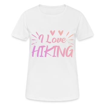 I love hiking - Women's Breathable T-Shirt - white - Front - AI Model Female 172 dark (172cm)
