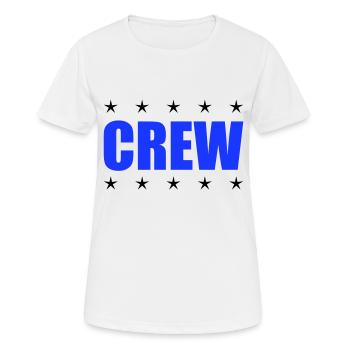 crew - Frauen T-Shirt atmungsaktiv - Weiß - Vorne - AI Model Female 172 dark (172cm)