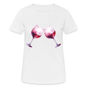 weingläser 2 - Frauen T-Shirt atmungsaktiv - Weiß - Vorne - AI Model Female 172 dark (172cm)