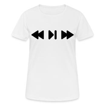 Icône du bouton Musique Lire la musique - T-shirt respirant Femme - blanc - Devant - AI Model Female 172 dark (172cm)