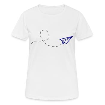 paper airplane - Women's Breathable T-Shirt - white - Front - AI Model Female 172 dark (172cm)