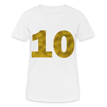 Geburtstag 10 Jahre - Frauen T-Shirt atmungsaktiv - Weiß - Vorne - AI Model Female 172 dark (172cm)