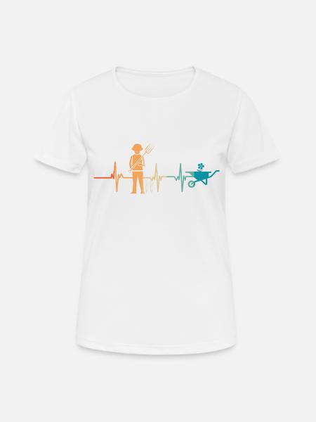 Gärtner-Herzschlag - Frauen T-Shirt atmungsaktiv - Weiß
