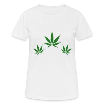Hanfblätter - Frauen T-Shirt atmungsaktiv - Weiß - Vorne - AI Model Female 172 dark (172cm)