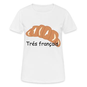 Très français - T-shirt respirant Femme - blanc - Devant - AI Model Female 172 dark (172cm)