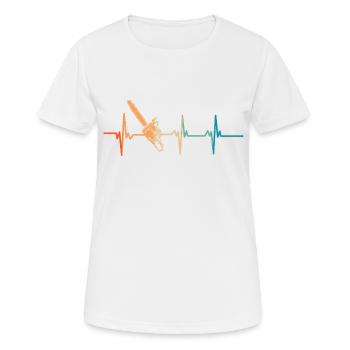 Heartbeat Kettensäge-Kettensäge - Frauen T-Shirt atmungsaktiv - Weiß - Vorne - AI Model Female 172 dark (172cm)