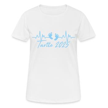Werdende Tante 2025 Schwangerschaftsverkündung - Frauen T-Shirt atmungsaktiv - Weiß - Vorne - AI Model Female 172 dark (172cm)