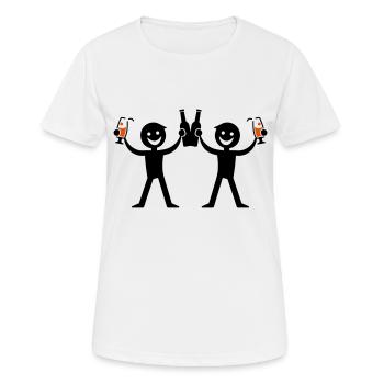 Trinken Flasche Bier - Frauen T-Shirt atmungsaktiv - Weiß - Vorne - AI Model Female 172 dark (172cm)