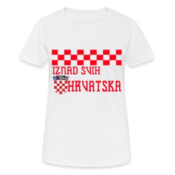Kroatien hrvatska kroatien hrv hr zagreb geteilte Flagge - Frauen T-Shirt atmungsaktiv - Weiß - Vorne - AI Model Female 172 dark (172cm)