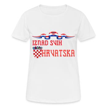 Kroatien hrvatska kroatien hrv hr zagreb geteilte Flagge - Frauen T-Shirt atmungsaktiv - Weiß - Vorne - AI Model Female 172 dark (172cm)