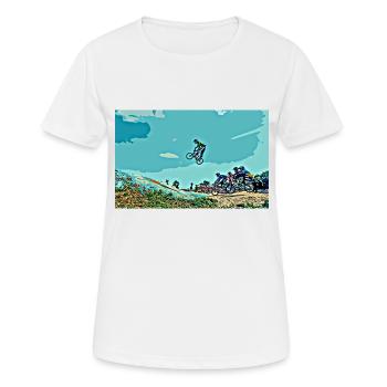 BMX Rennen Rennen ATV Motocross - Frauen T-Shirt atmungsaktiv - Weiß - Vorne - AI Model Female 172 dark (172cm)