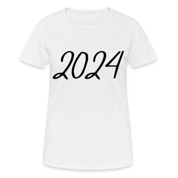 2024 Jahreszahl Datum Zahl Anno Kalenderjahr USA - Frauen T-Shirt atmungsaktiv - Weiß - Vorne - AI Model Female 172 dark (172cm)
