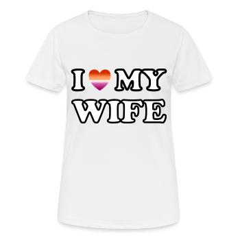 I love my wife lesbian couple - Women's Breathable T-Shirt - white - Front - AI Model Female 172 dark (172cm)