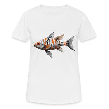 Fisch Mosaik - Frauen T-Shirt atmungsaktiv - Weiß - Vorne - AI Model Female 172 dark (172cm)