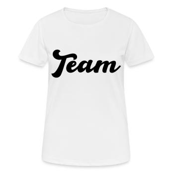 team - Frauen T-Shirt atmungsaktiv - Weiß - Vorne - AI Model Female 172 dark (172cm)