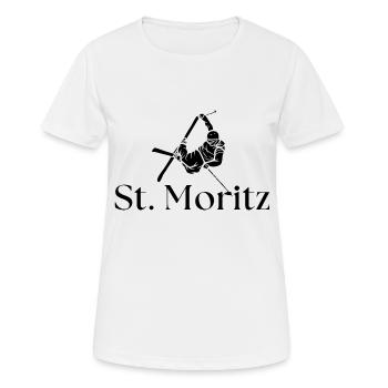 St. Moritz - Sankt Moritz - Ski trips - Ski holidays - Women's Breathable T-Shirt - white - Front - AI Model Female 172 dark (172cm)