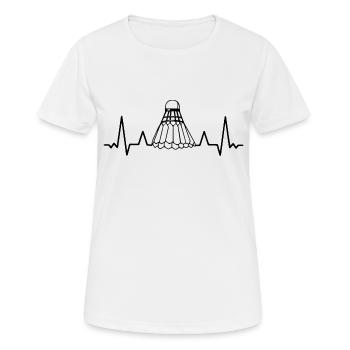 Herzschlag Badminton für Badmintonspieler - Frauen T-Shirt atmungsaktiv - Weiß - Vorne - AI Model Female 172 dark (172cm)