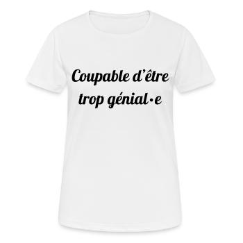 trop genial - T-shirt respirant Femme - blanc - Devant - AI Model Female 172 dark (172cm)