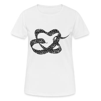 Gemusterte herzförmige Schlange - Frauen T-Shirt atmungsaktiv - Weiß - Vorne - AI Model Female 172 dark (172cm)